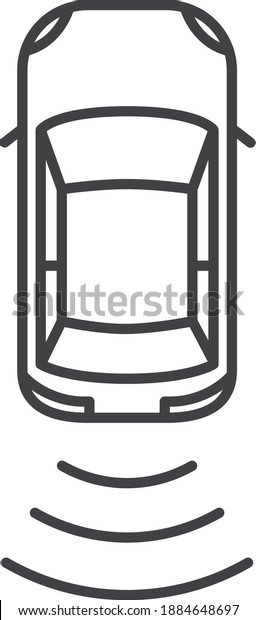 Car Icon with backup\
camera , vector	