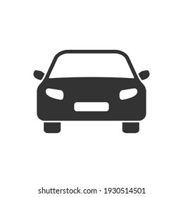 Car icon. Black automobile silhouette. Car symbol. Vector isolated on white