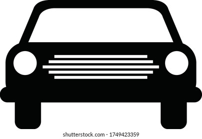 Icono Del Auto En Color Negro
