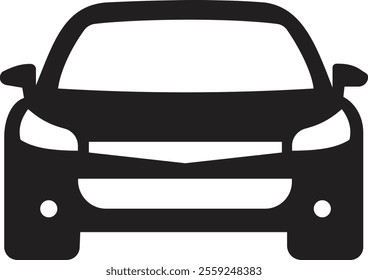 Car icon. Black design. Isolated simple view front logo illustration.   Auto style car logo design. EPS10. icon silhouette
