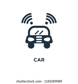 Car icon. Black filled vector illustration. Car symbol on white background. Can be used in web and mobile.
