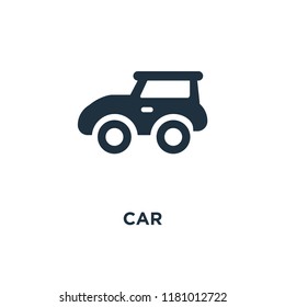 Car icon. Black filled vector illustration. Car symbol on white background. Can be used in web and mobile.