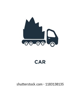 Car icon. Black filled vector illustration. Car symbol on white background. Can be used in web and mobile.