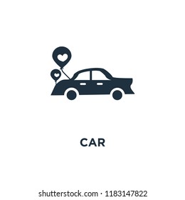 Car icon. Black filled vector illustration. Car symbol on white background. Can be used in web and mobile.