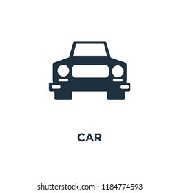 Car icon. Black filled vector illustration. Car symbol on white background. Can be used in web and mobile.