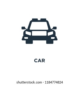 Car icon. Black filled vector illustration. Car symbol on white background. Can be used in web and mobile.