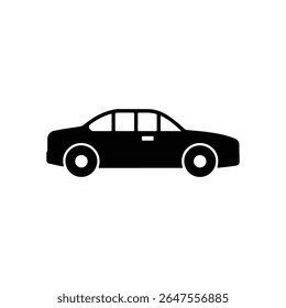 Car icon in black isolated on white background