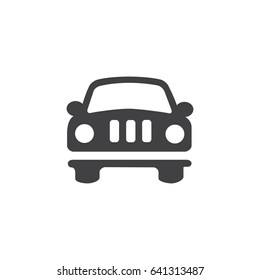 Car icon in black on a white background. Vector illustration