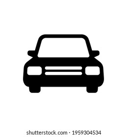 Car icon. Black silhouette. Front view. Vector simple flat graphic illustration. The isolated object on a white background. Isolate.