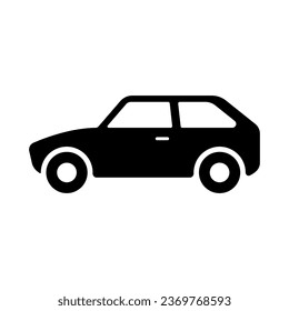 Car icon. Black silhouette. Side view. Vector simple flat graphic illustration. Isolated object on a white background. Isolate.