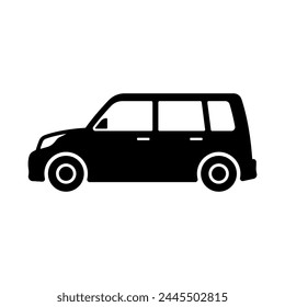 Car icon. Black silhouette. Side view. Vector simple flat graphic illustration. Isolated object on a white background. Isolate.