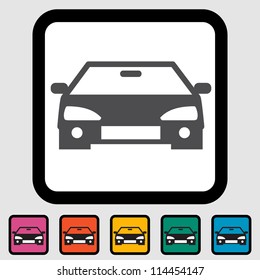 Car icon, black silhouette. Vector illustration EPS 8.