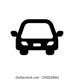 Car icon in black solid style