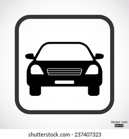 car icon - black vector illustration