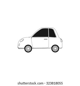 Car icon. Black and white. 