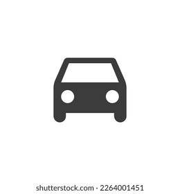 Car Icon Black and White Vector Graphic