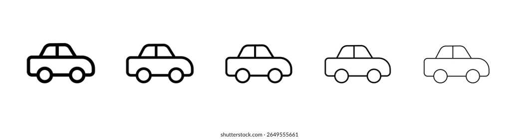 Ícone de carro preto e branco vetor sinal