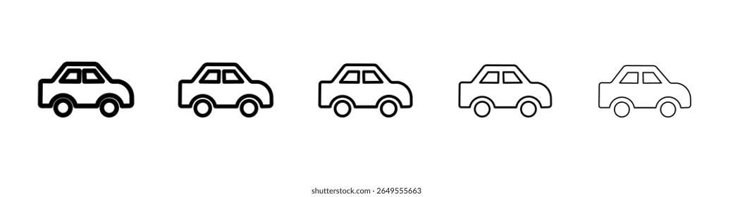 Ícone de carro preto e branco vetor sinal