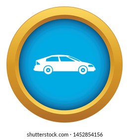Car icon blue vector isolated on white background for any design