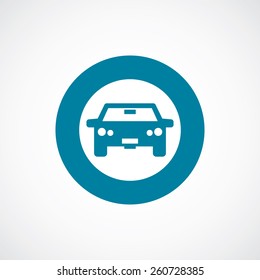 car icon bold blue circle border, white background  