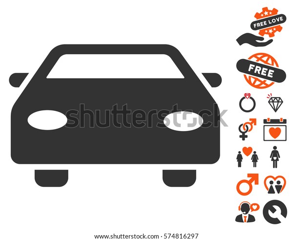 Car\
icon with bonus dating clip art. Vector illustration style is flat\
iconic symbols for web design, app user\
interfaces.