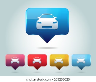 Car Icon Button Vector Design Multicolored