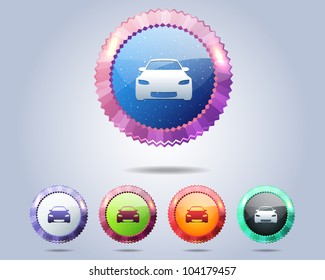 Car Icon Button Vector Design Multicolored
