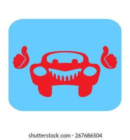 Car icon. Cartoon. Flat.