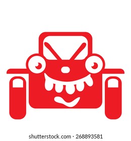 Car icon. Cartoon. Flat.