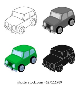Car icon in cartoon style isolated on white background. Parking zone symbol stock vector illustration.