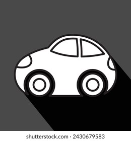 Icono de coche estilo de dibujos animados, ilustración vectorial 