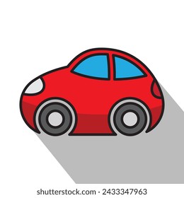 car icon cartoon style, vector illustration 