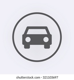 Car icon in circle . Vector illustration