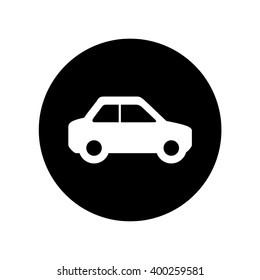 Car icon in circle . Vector illustration