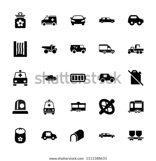 Car icon.\
collection of 25 car filled icons such as baby toy, truck, trailer,\
ambulance, ful battery, heating system, tank, wheel. editable car\
icons for web and mobile.
