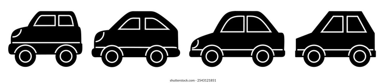 Car icon collection. Stock vector illustration.