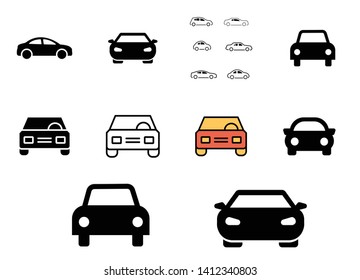 car icon  collection vector.  perfect car set symbol. White background. web design and mobile design.