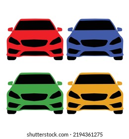 car icon color set vector design