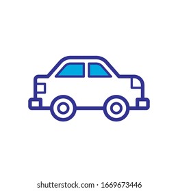 car icon, color style, vector illustration