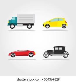 Car Icon with color Vector illustration.