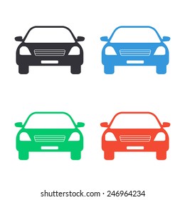 car icon - colored vector illustration
