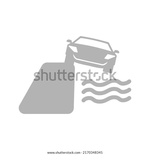 car icon,\
concept on the cliff, vector\
illustration