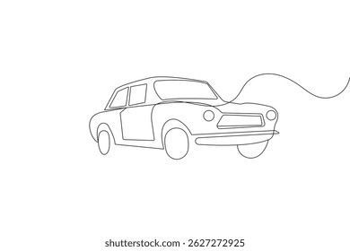 Ícone de carro contínuo uma linha desenho vetor minimalista ilustração