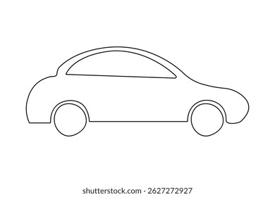 Car icon continuous one line drawing minimalist vector illustration