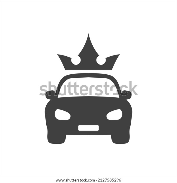 car icon with crown\
on white background