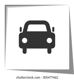 Car icon with cut out shadow effect