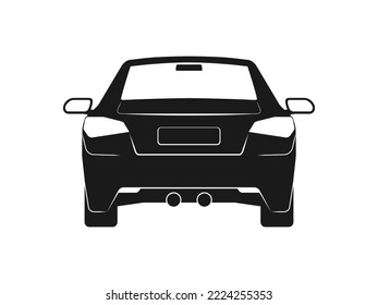 Diseño de icono de automóvil, Vista posterior de un símbolo de coche para sitio web, logotipo, aplicación, vector