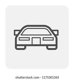 Car icon design, black and outline.
