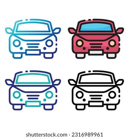 Fahrzeugsymbol-Design in vier Varianten