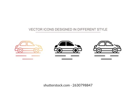 Diseño de icono de coche con fondo blanco Ilustración de stock